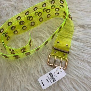 Neon Green Double Eye Hole Belt